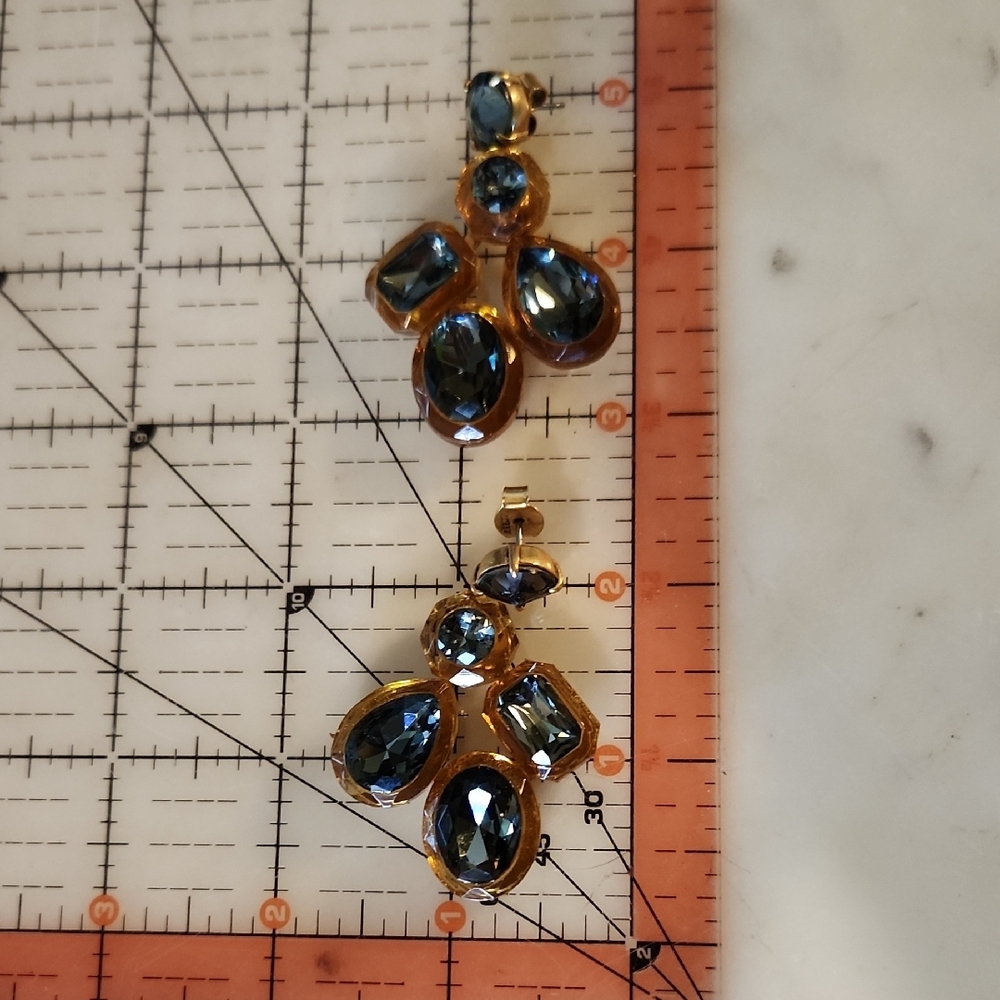 J. Crew RARE Gold Statement Necklace & Earring with Black Gemstones - Picture 10 of 12